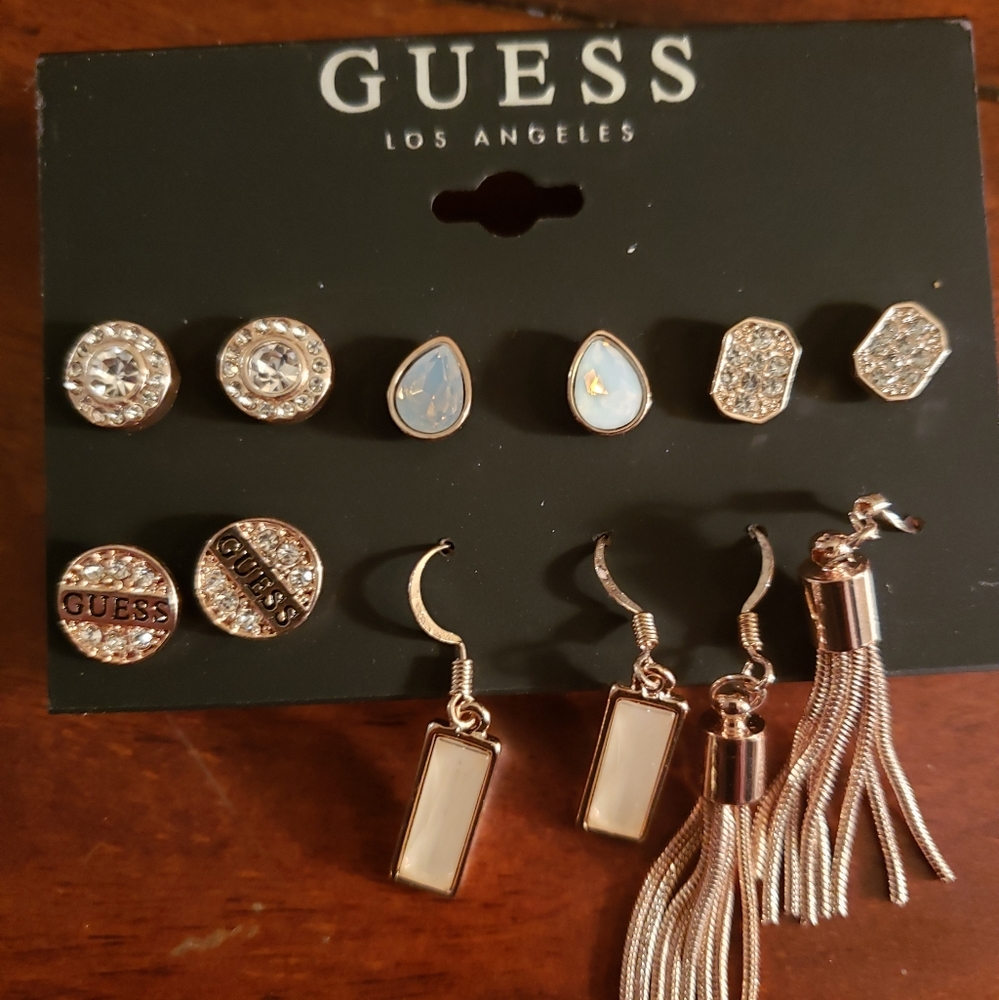 Guess Gold Tone Earring Set of 6- NWTs
